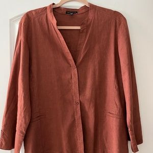 Eileen Fisher button down  linen shirt
